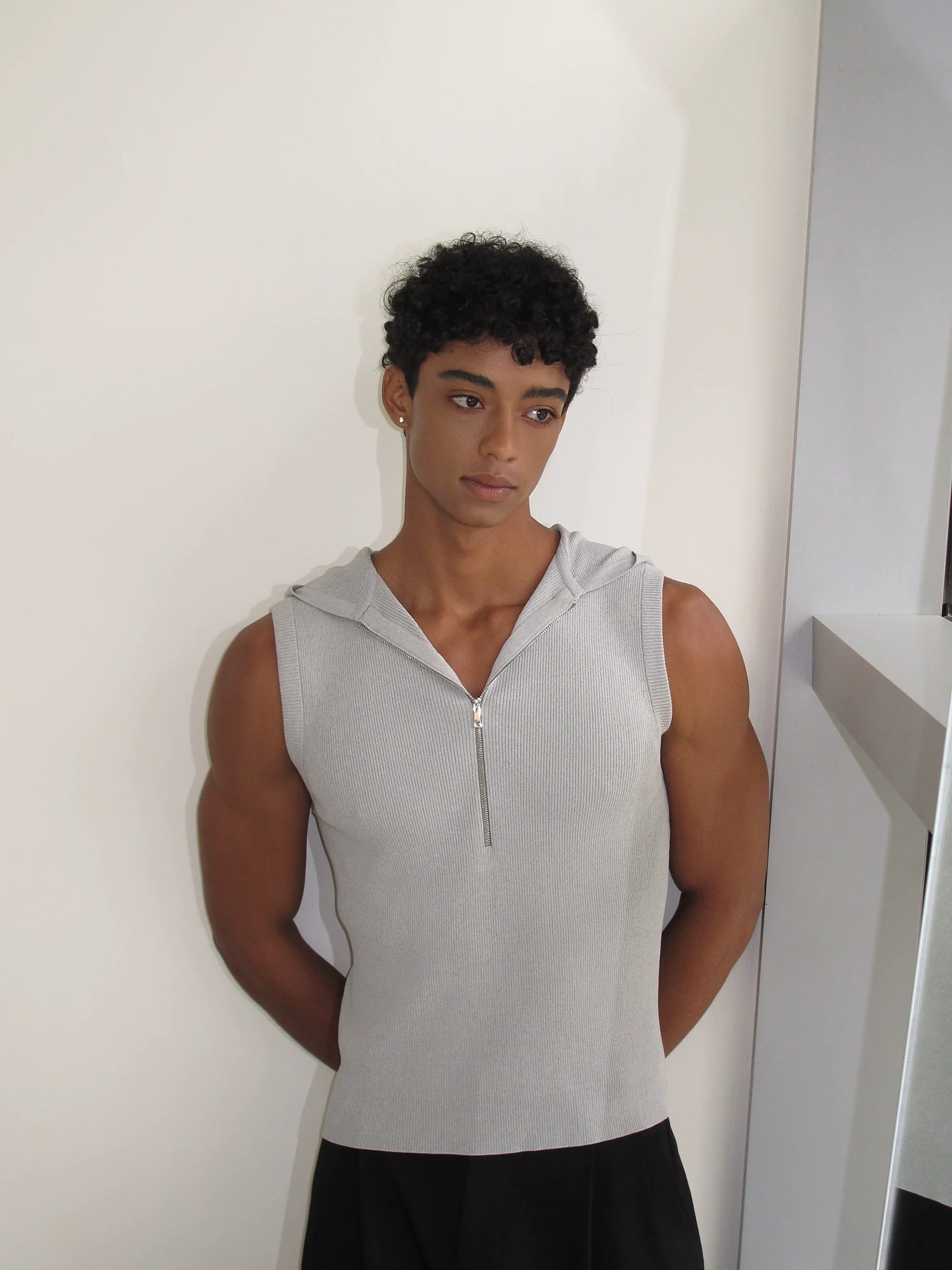 Sleeveless Zip Up Hoodie Top