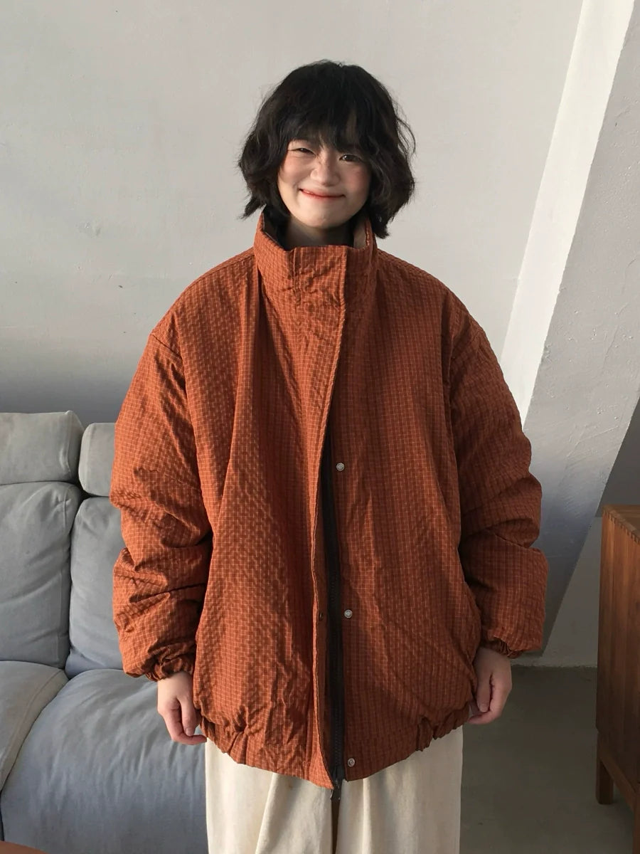 양면 브라운 면 재킷