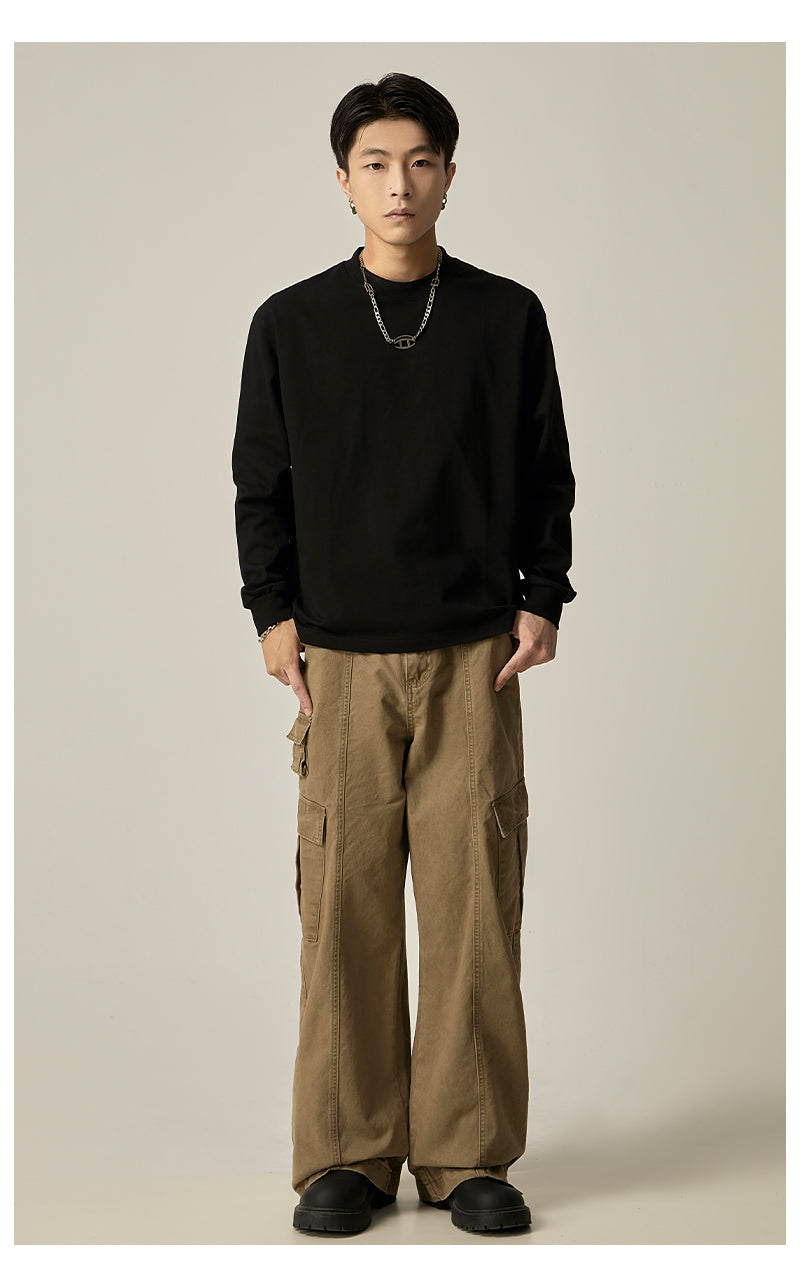 Black Wide Leg Cargo Pants