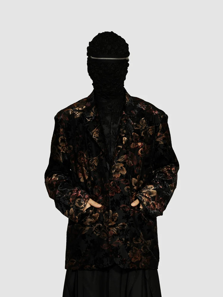 블랙 꽃무늬 블레이저