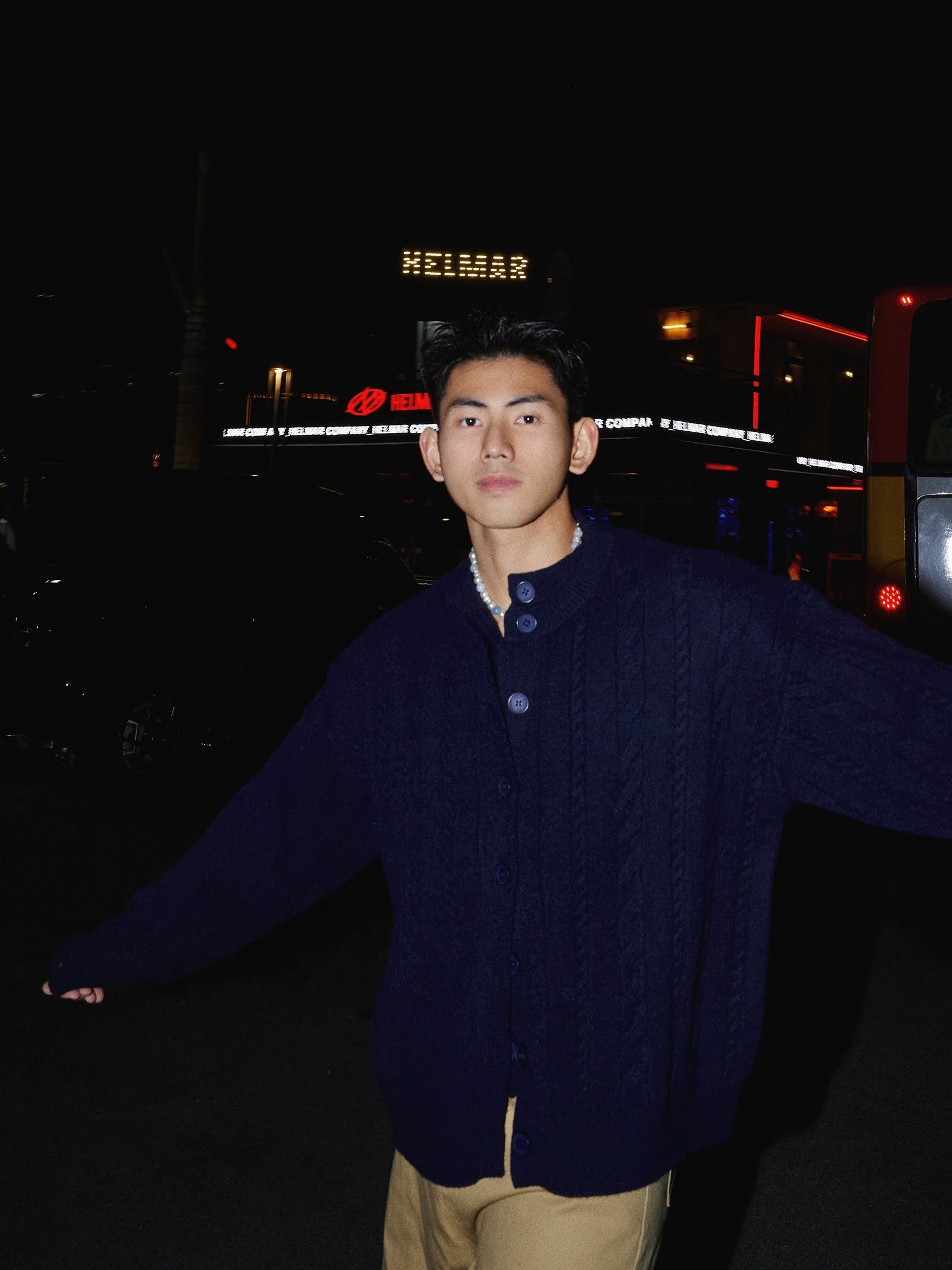 Button-Up Cable Knit Cardigan