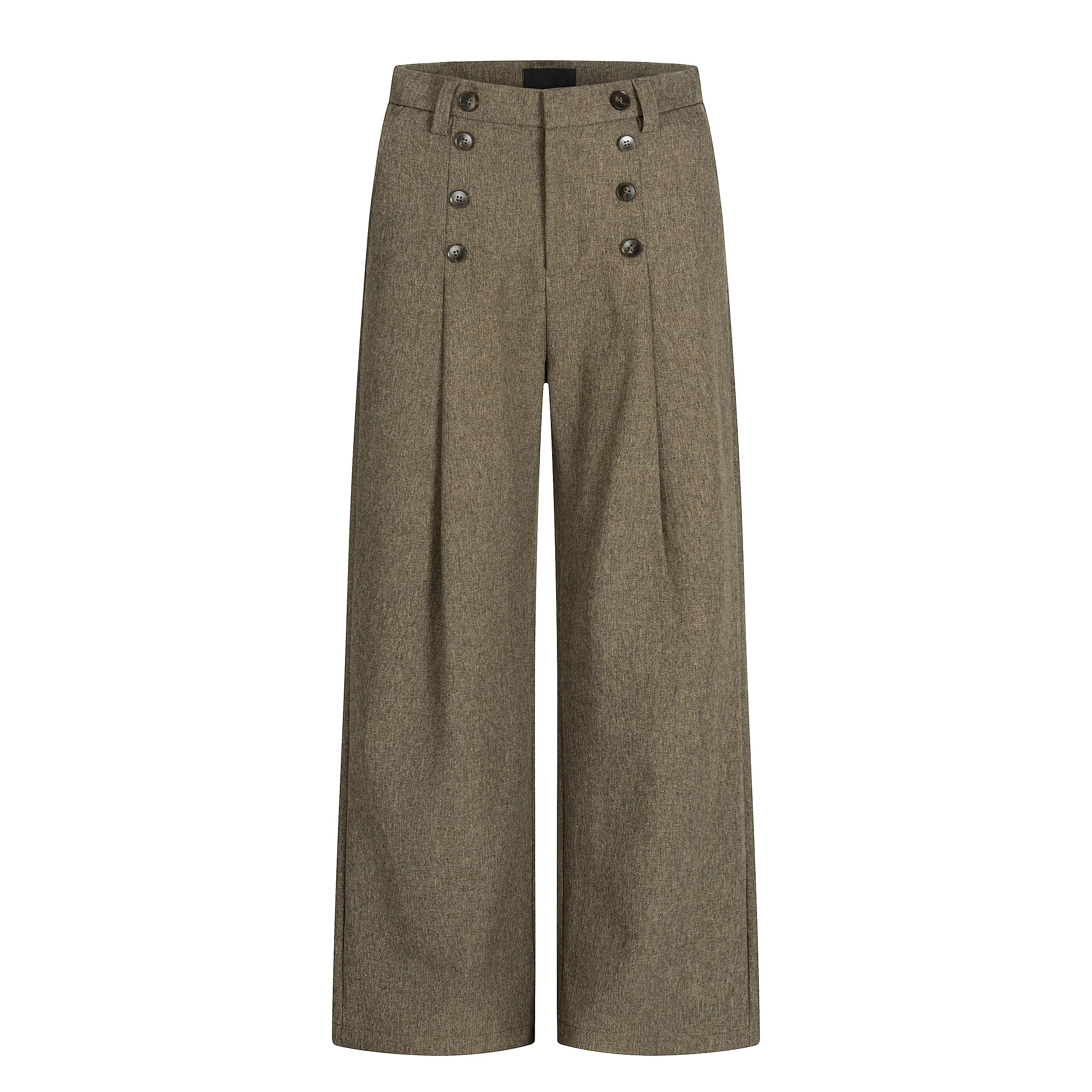 Harbor Brigade Button-Front Wide Trousers