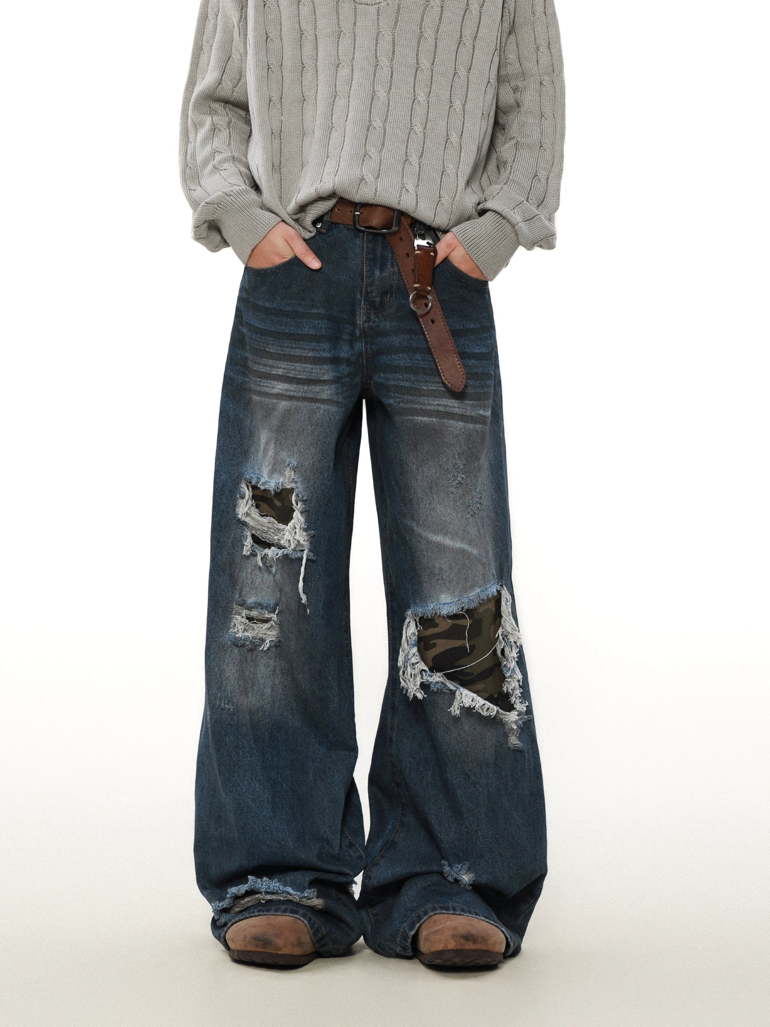 Warzone Patchwork Destroyed Jeans