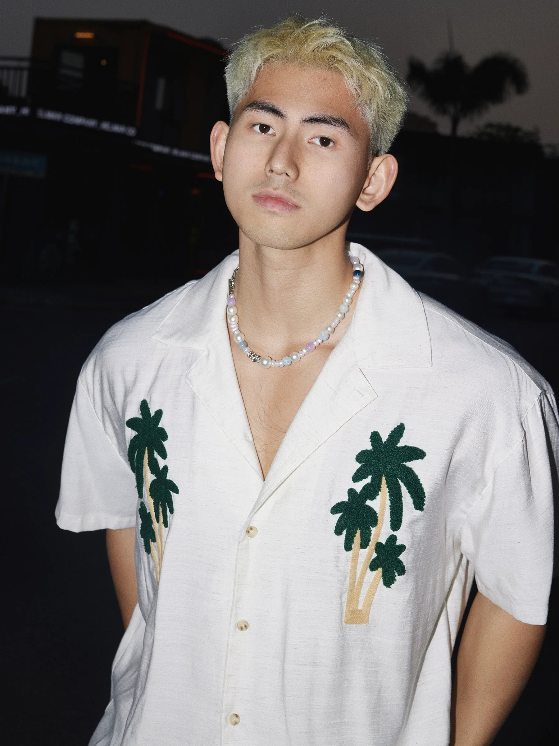 Palm Tree Embroidered Shirt