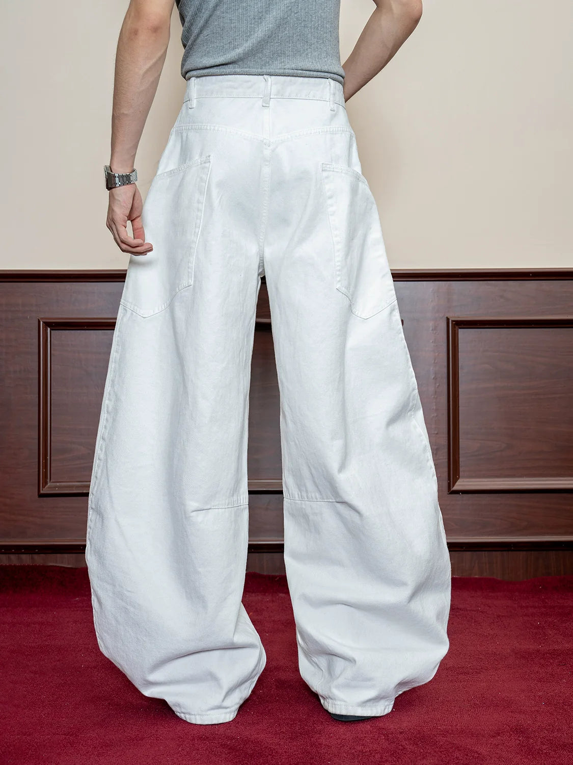 Wide Leg White Denim Jeans