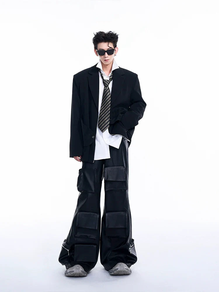 Front and Back-Panel Detailed Zipper Blazer