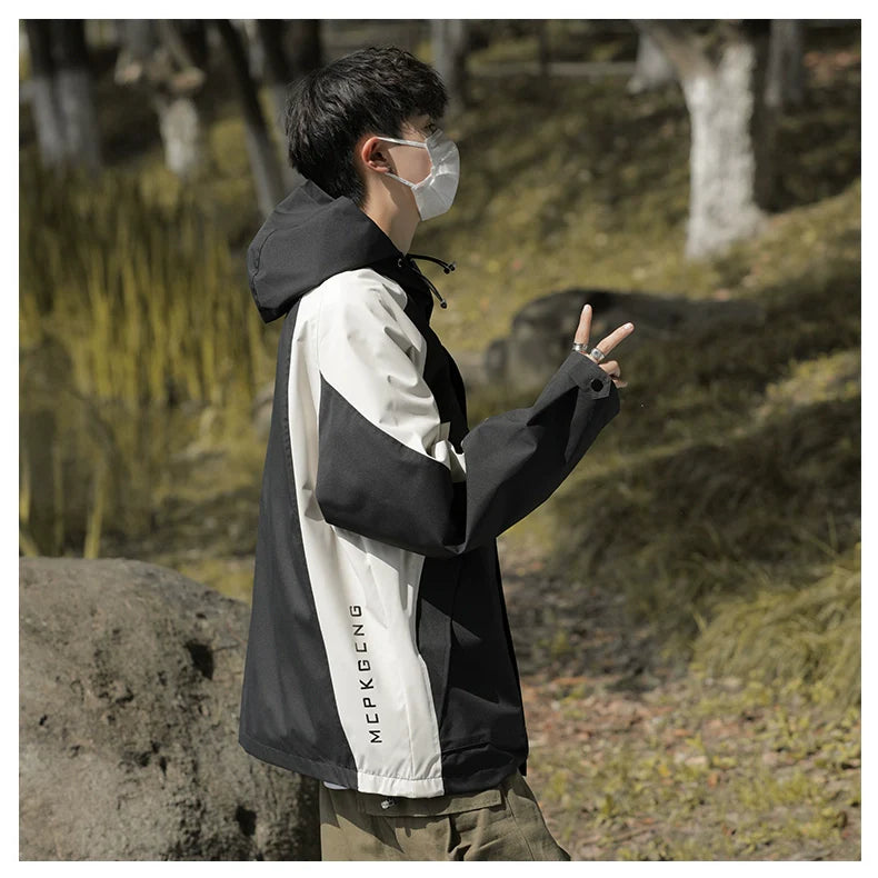 컬러블록 방풍 아웃도어 재킷