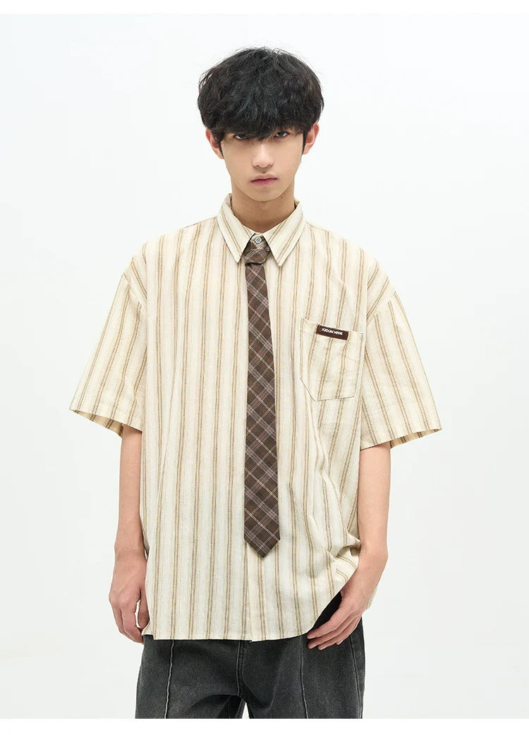 Classic Vertical Striped Oversized Shirt