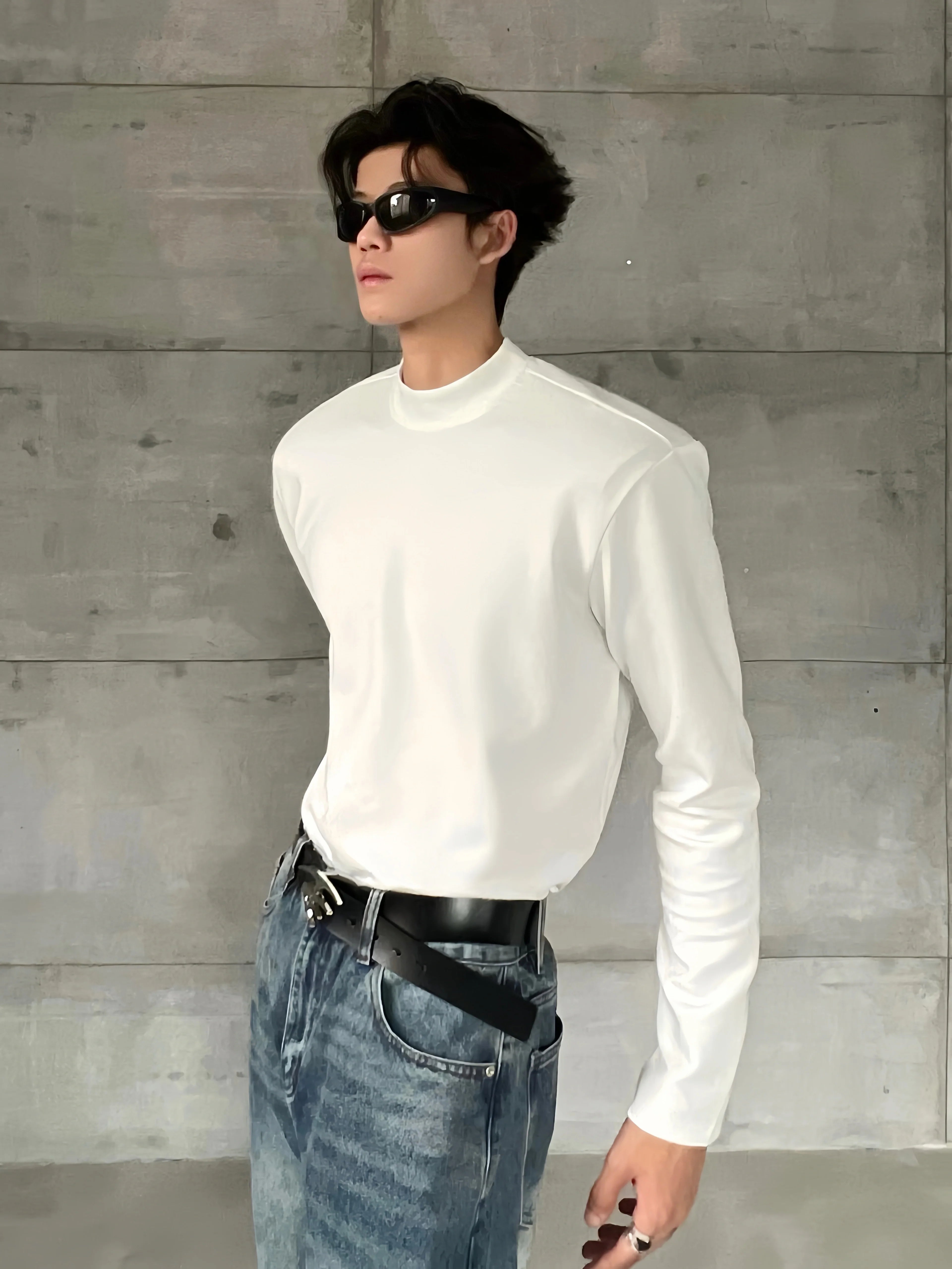 Structured Mock Neck Sweater