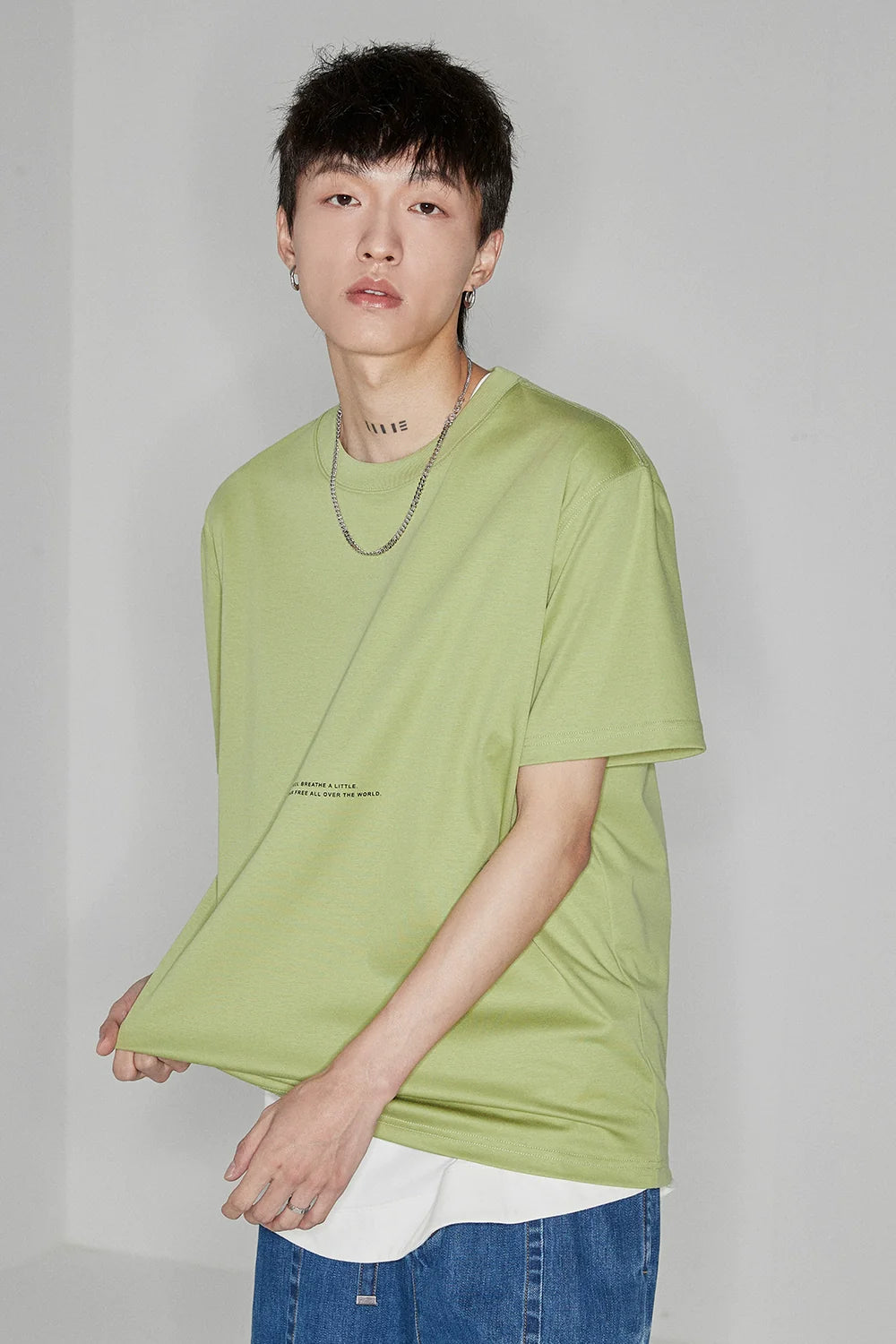 Color Block Letter Print Standard Tee