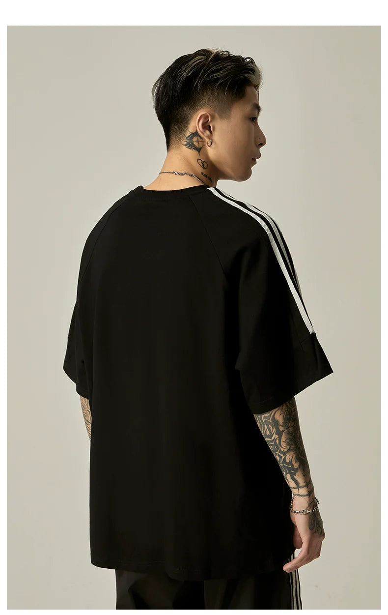 Oversized Grey Athletic Logo T-Shirt