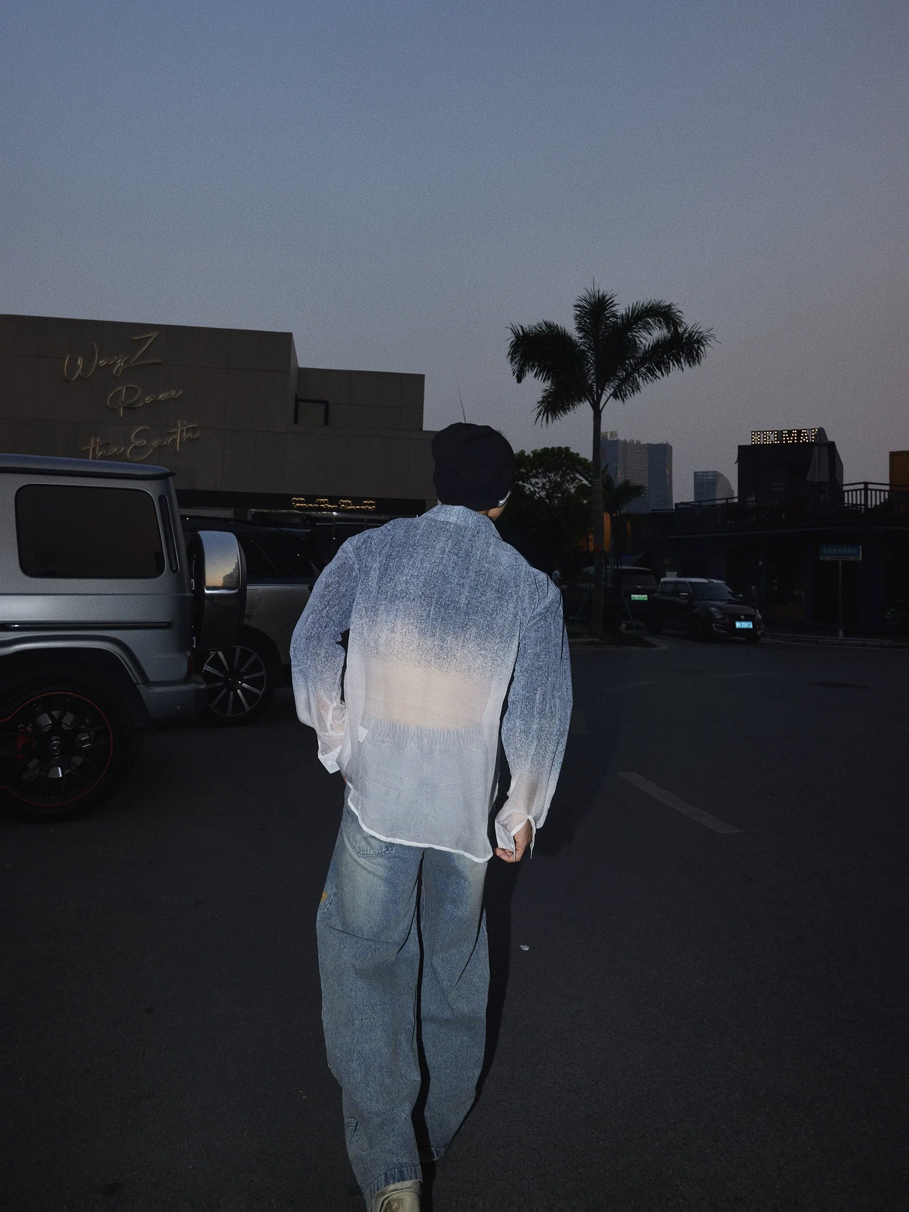 Ombre Denim Fade Button-Up Shirt