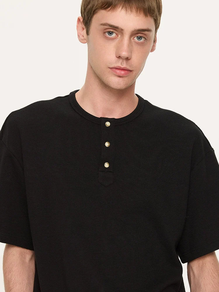Basic Short Sleeve Henley Tee