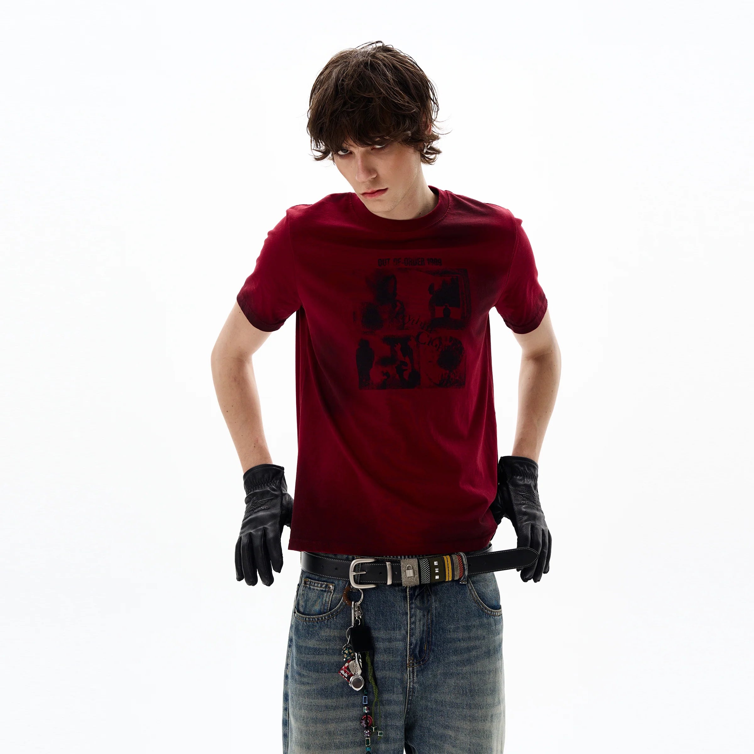 Vintage Crew Neck Graphic Print Tee