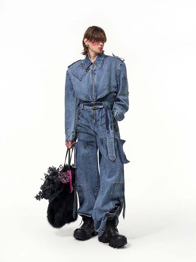 Utility Denim Jumpsuit