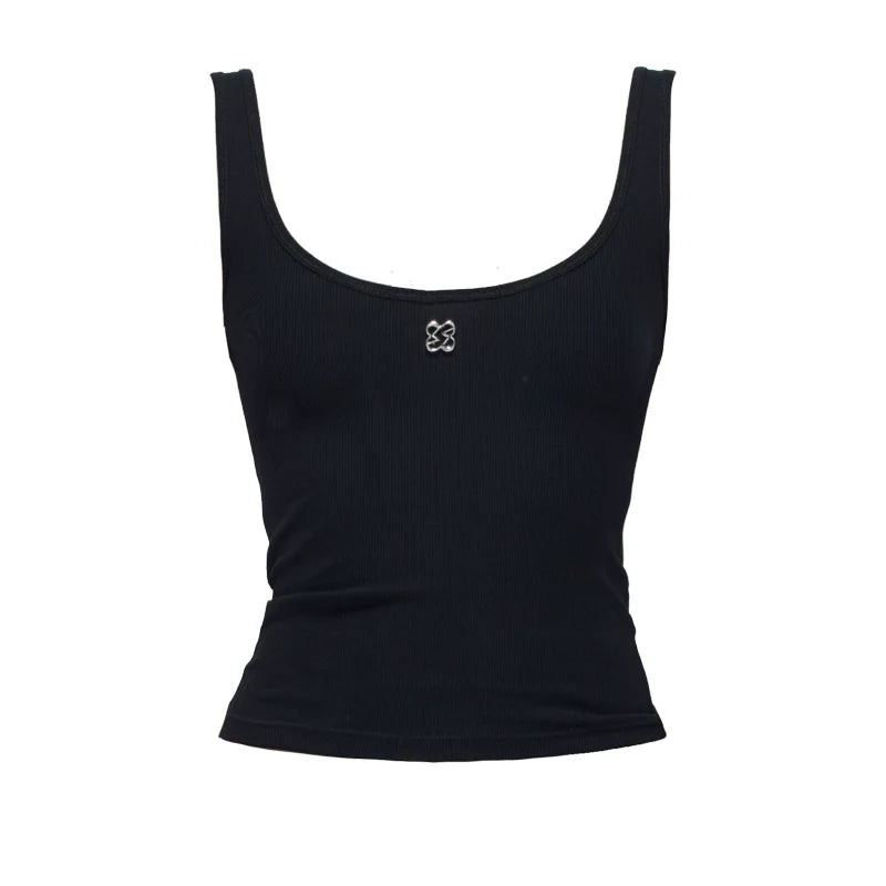 Metallic Plunge Tank Top