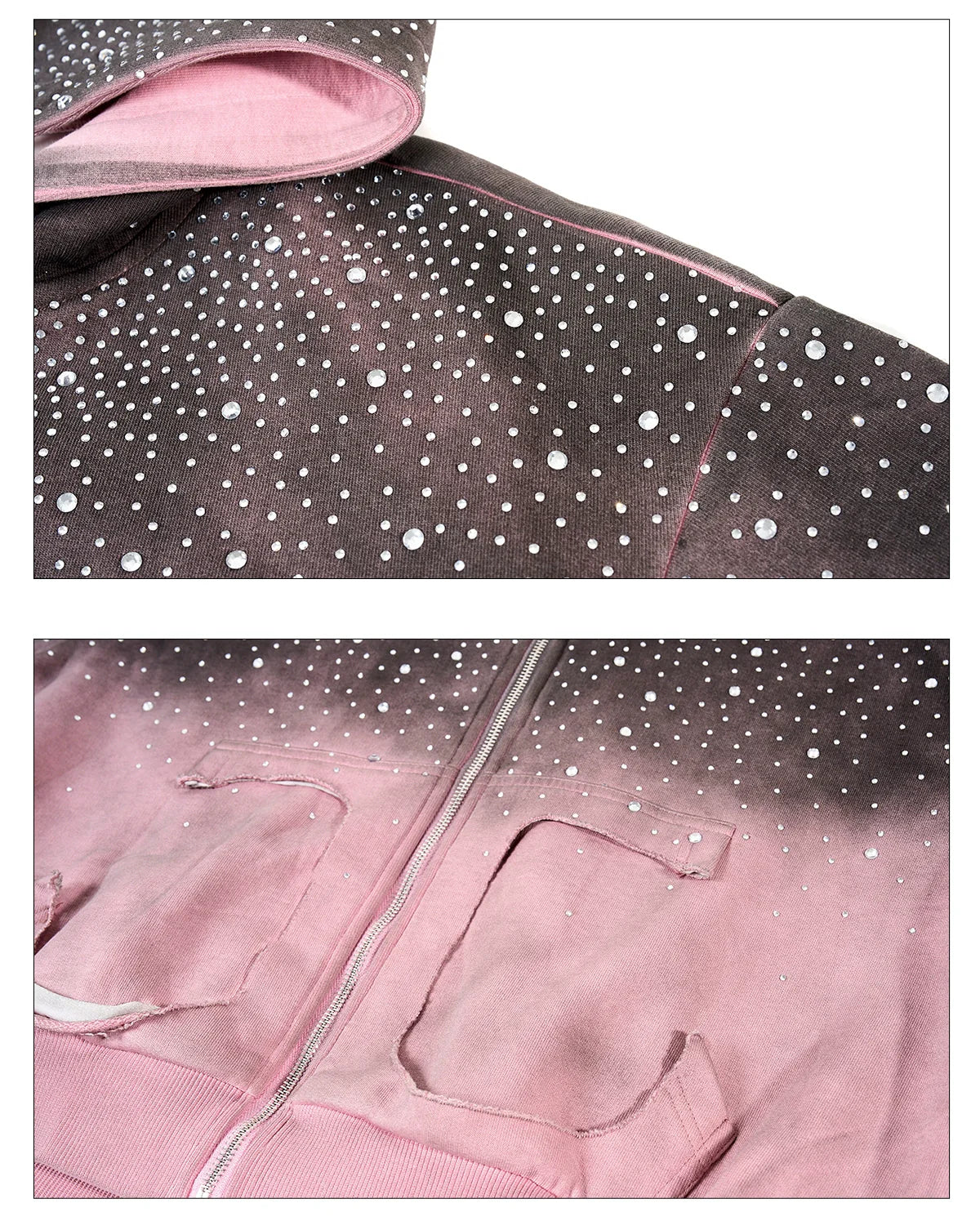 Galactic Drip Ombre Crystal Hoodie and Pants Setup