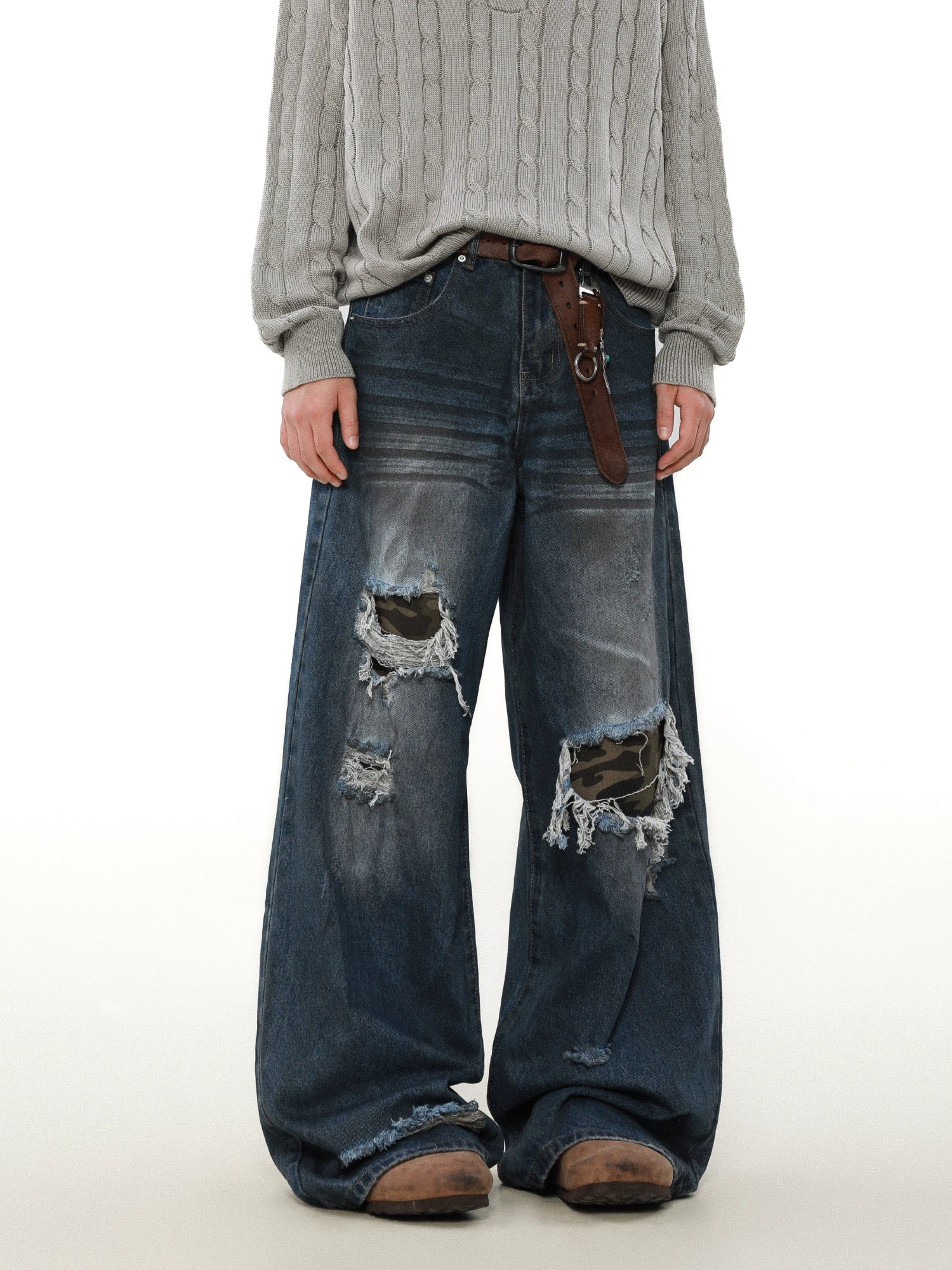Warzone Patchwork Destroyed Jeans