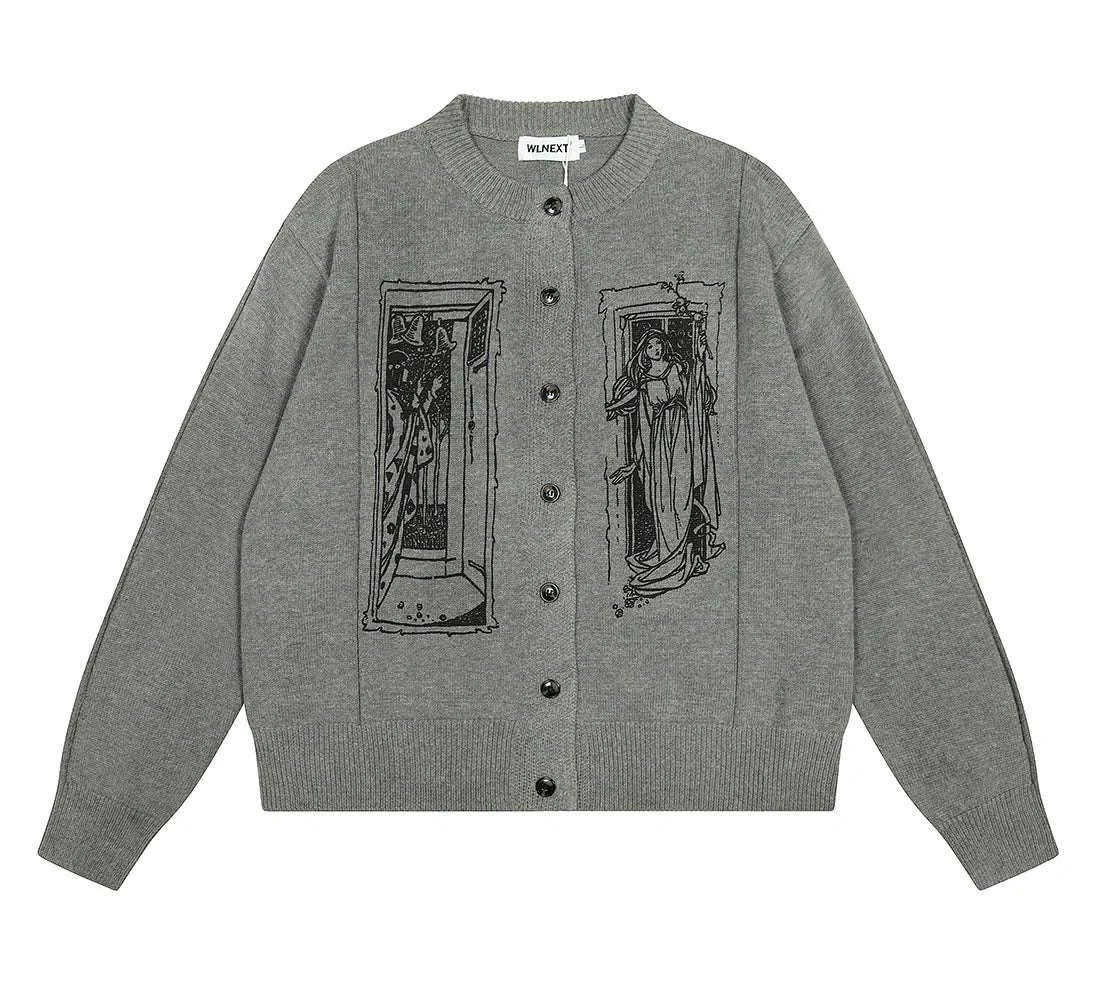 Tarot Window Graphic Knit Cardigan