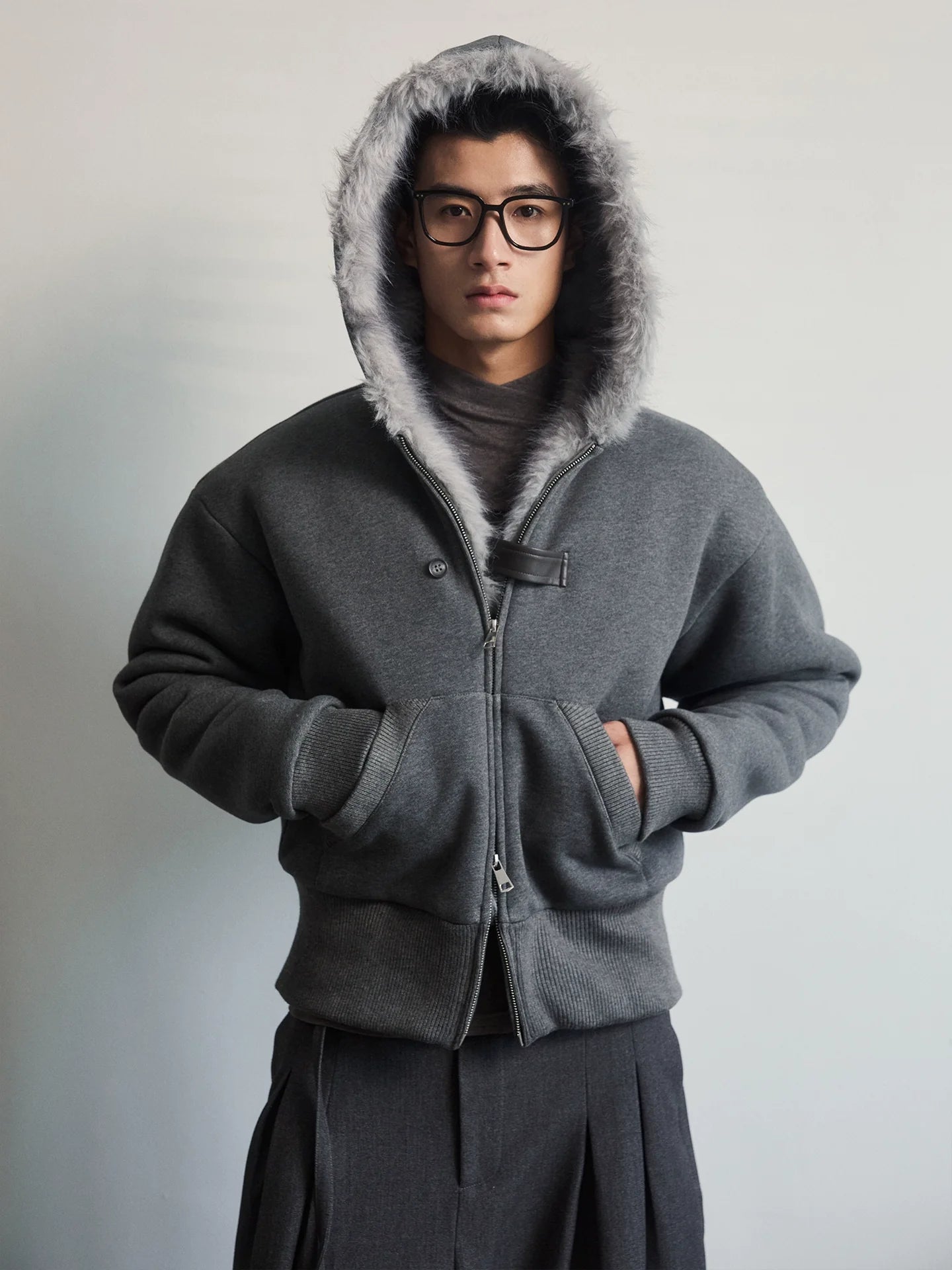 프로스트락 페이크 퍼 후드 재킷