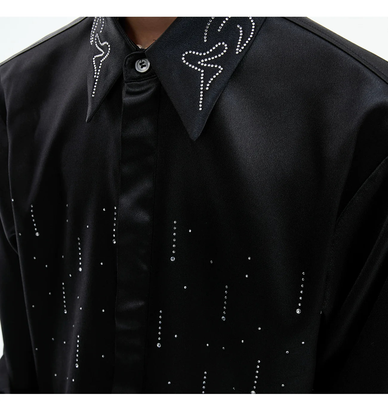 Embroidered Satin Party Shirt