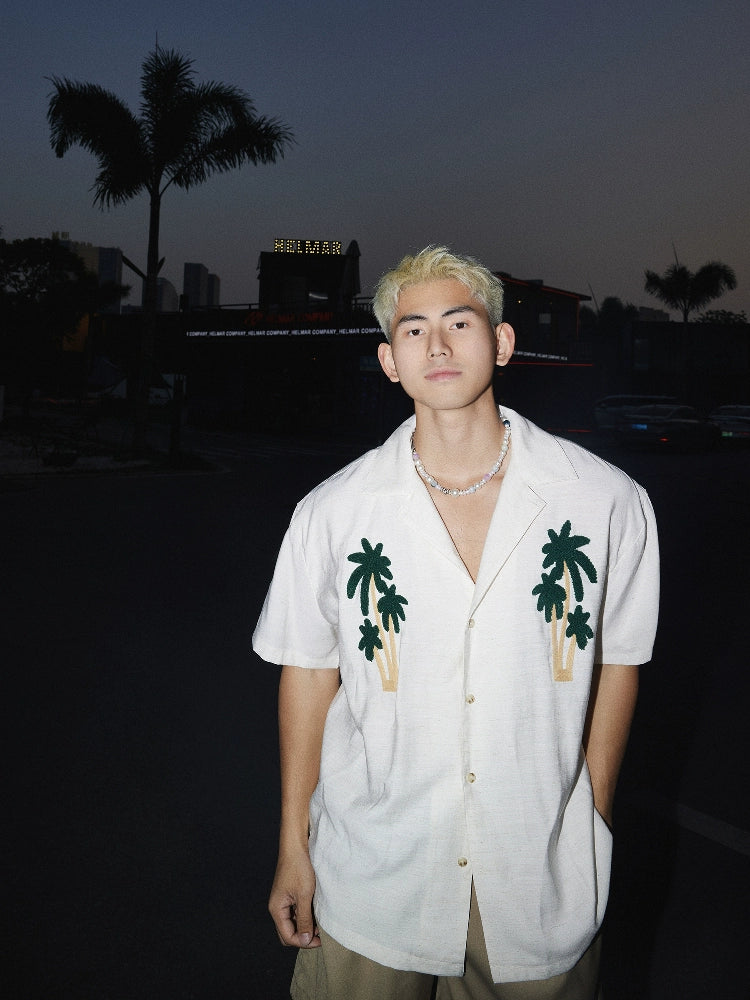 Palm Tree Embroidered Shirt
