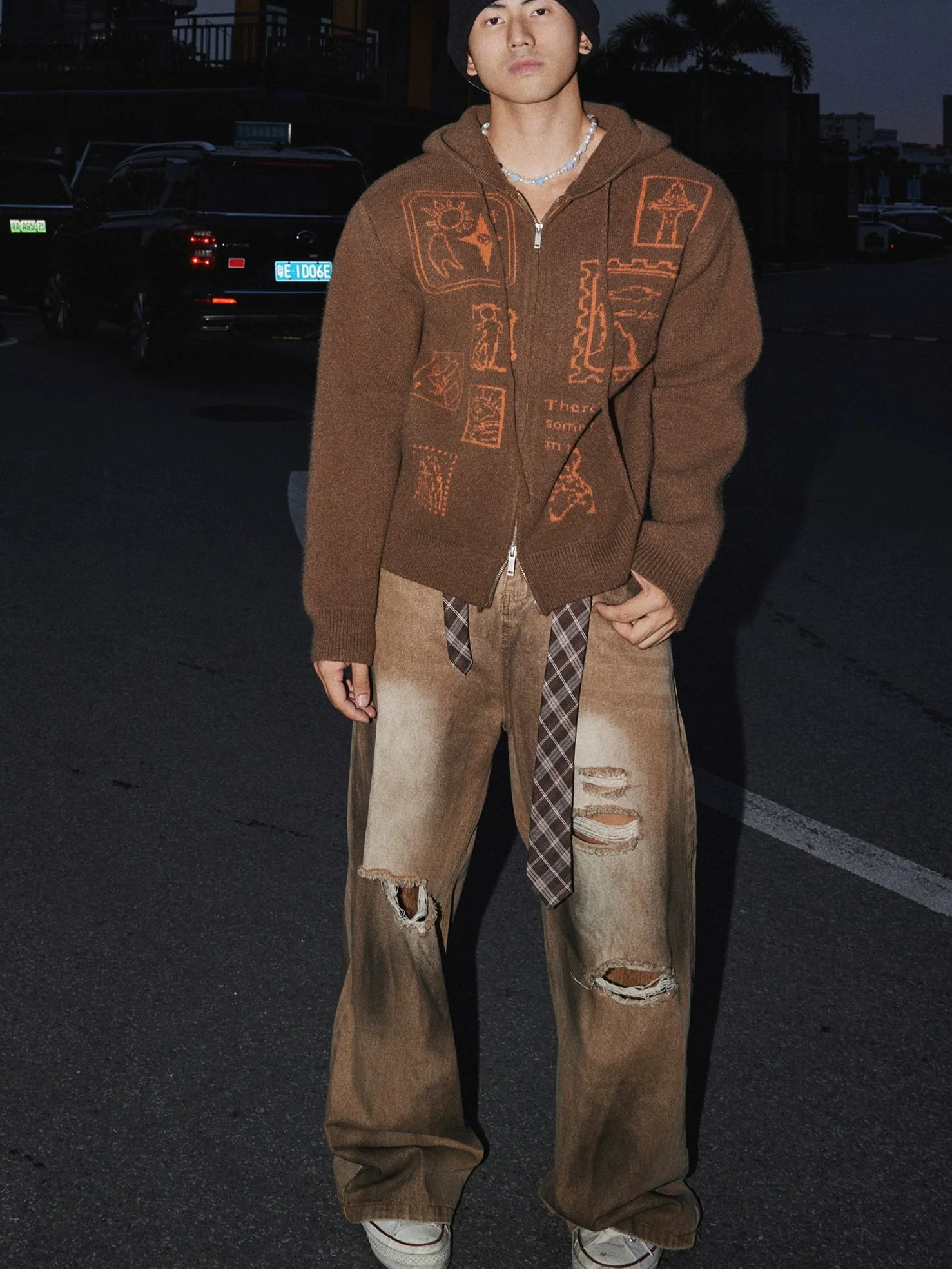 Urban Sketch Ruby Zip Hoodie