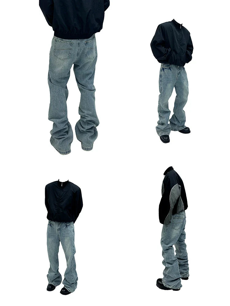 Stone Wash Stacked Baggy Jeans