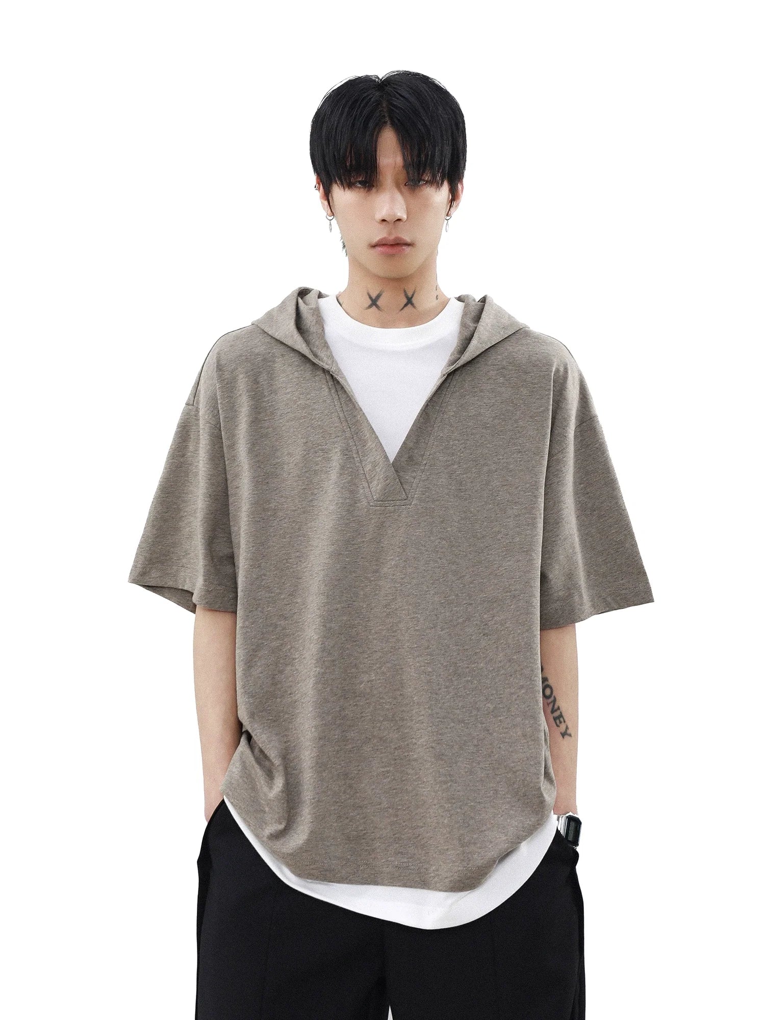 Cinder Drape Short Sleeve Hoodie
