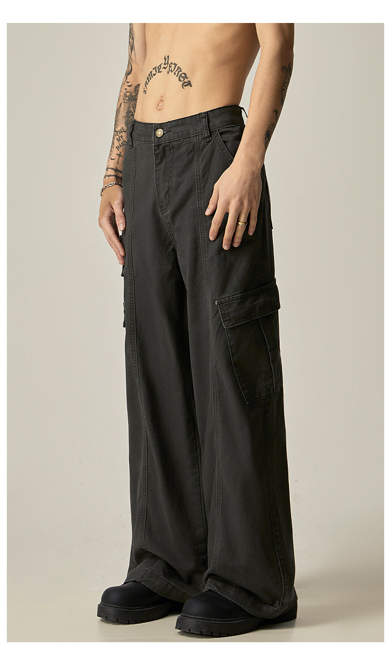 Black Wide Leg Cargo Pants