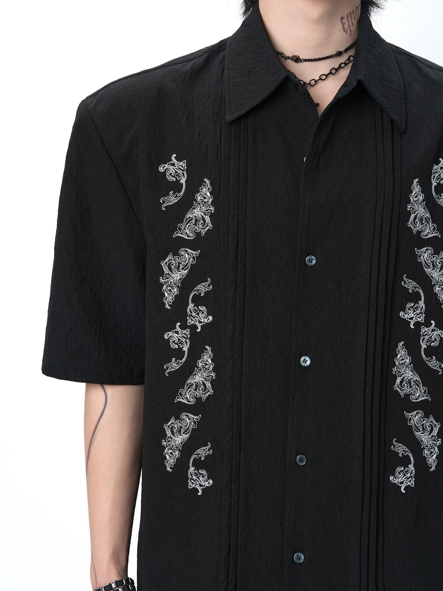 Dragon Embroidered Cuban Shirt