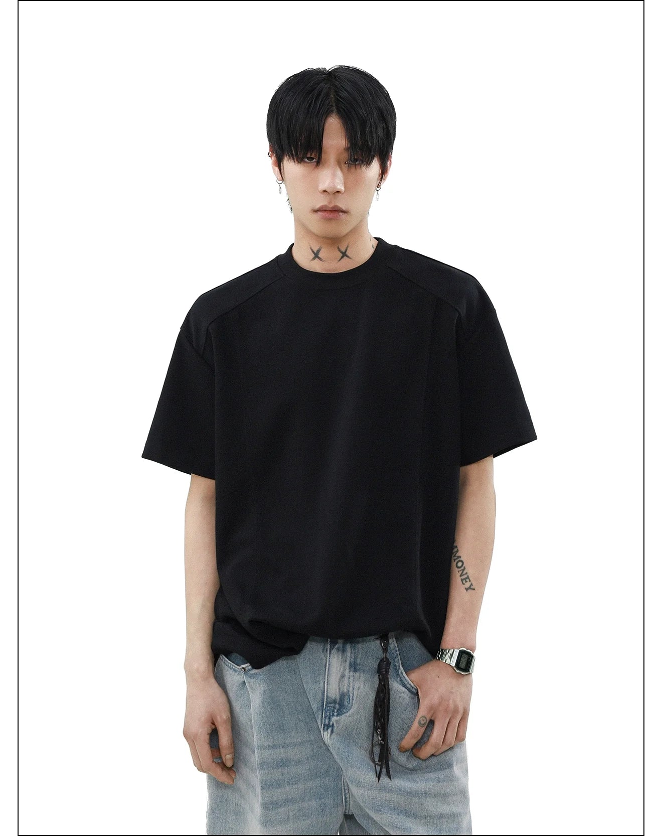シルバーライン シームディテール リラックスTシャツ