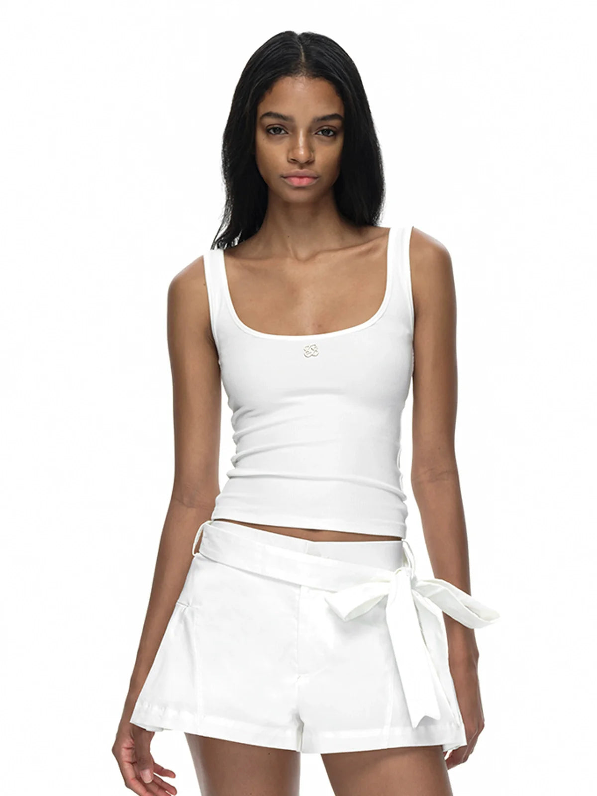 Metallic Plunge Tank Top