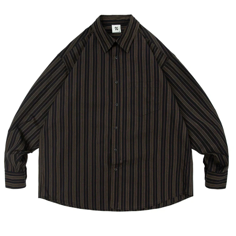 Relaxed Fit Striped Shirt - chiclara