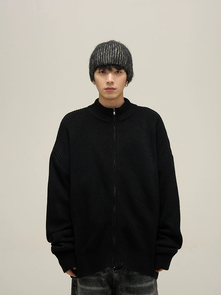 Cozy Chic Oversized Zipper Knit Cardigan - chiclara