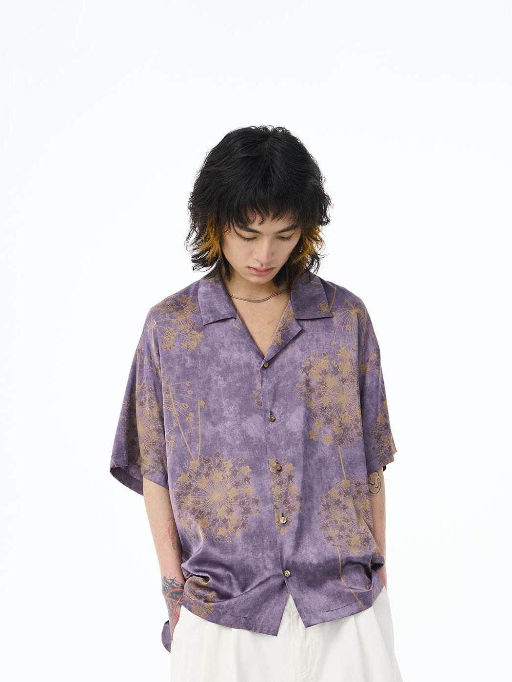 Dandelion Print Resort Shirt