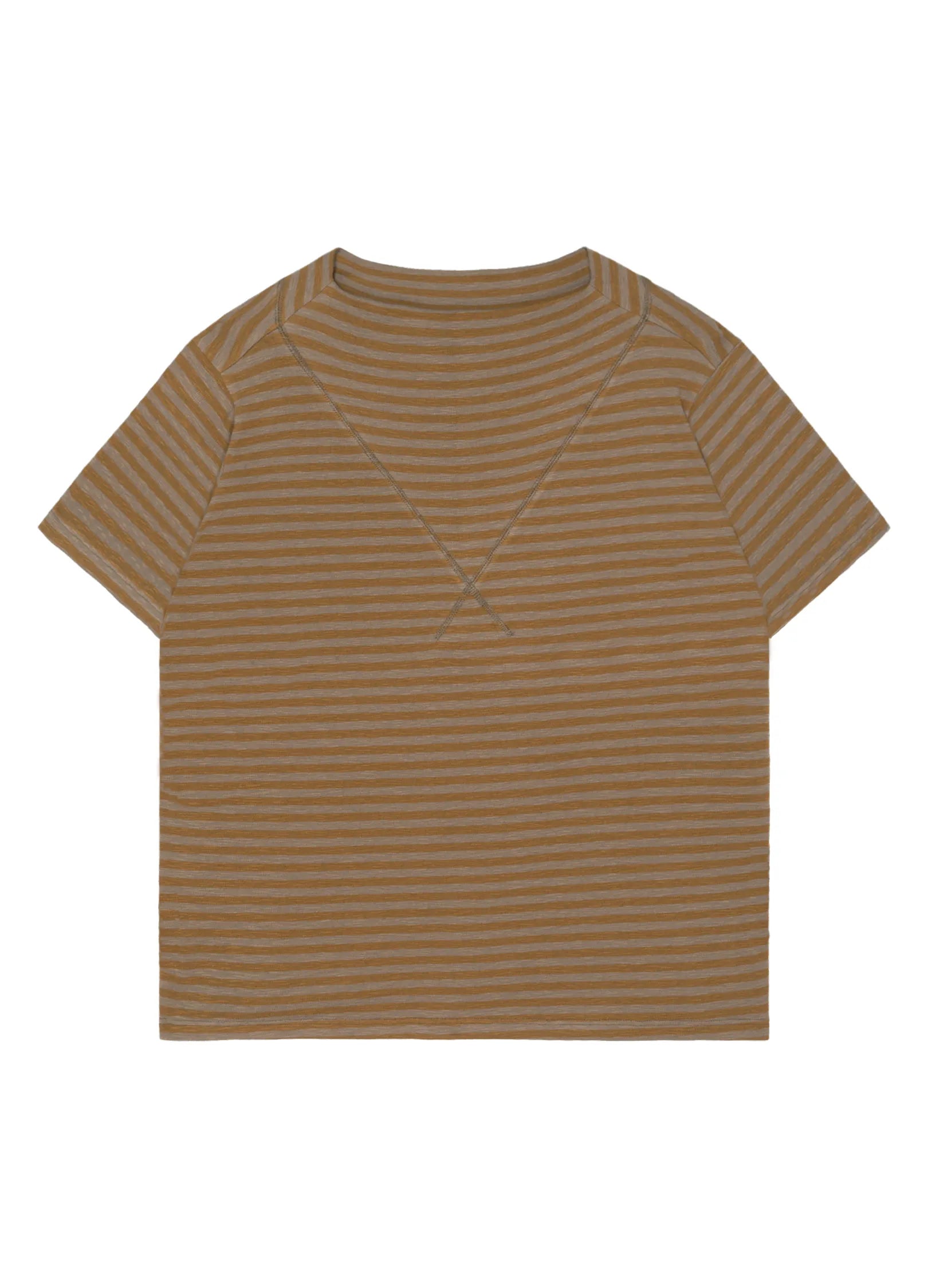 Wide Neck Striped T-shirt