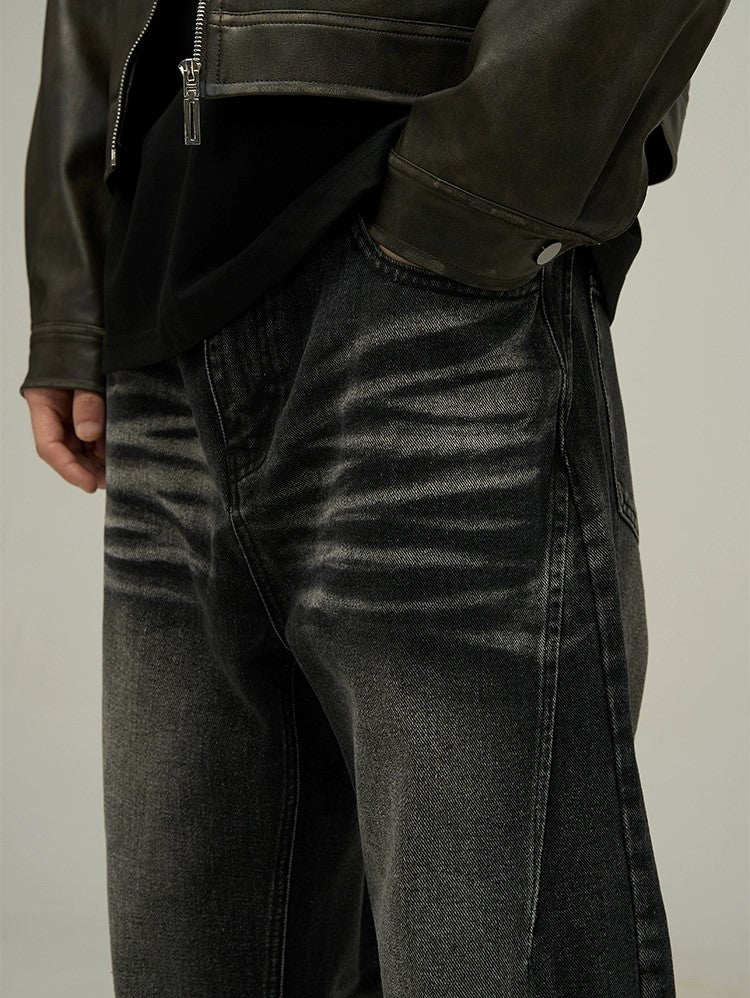 Relaxed Fit Vintage Wash Jeans - chiclara