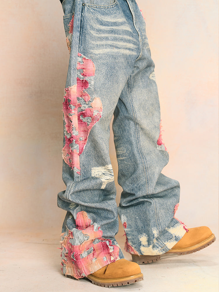 Elegant Evening Lace Embroidered Denim Jeans - chiclara