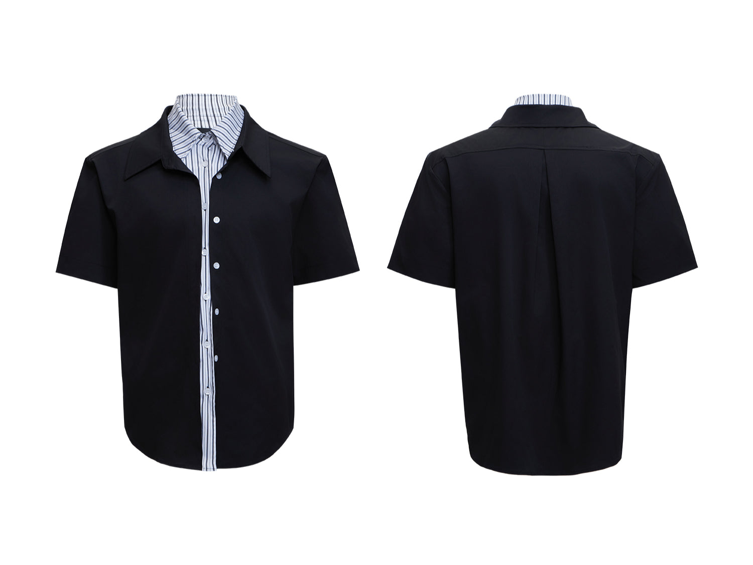 White Denim Short Sleeve Button-Up