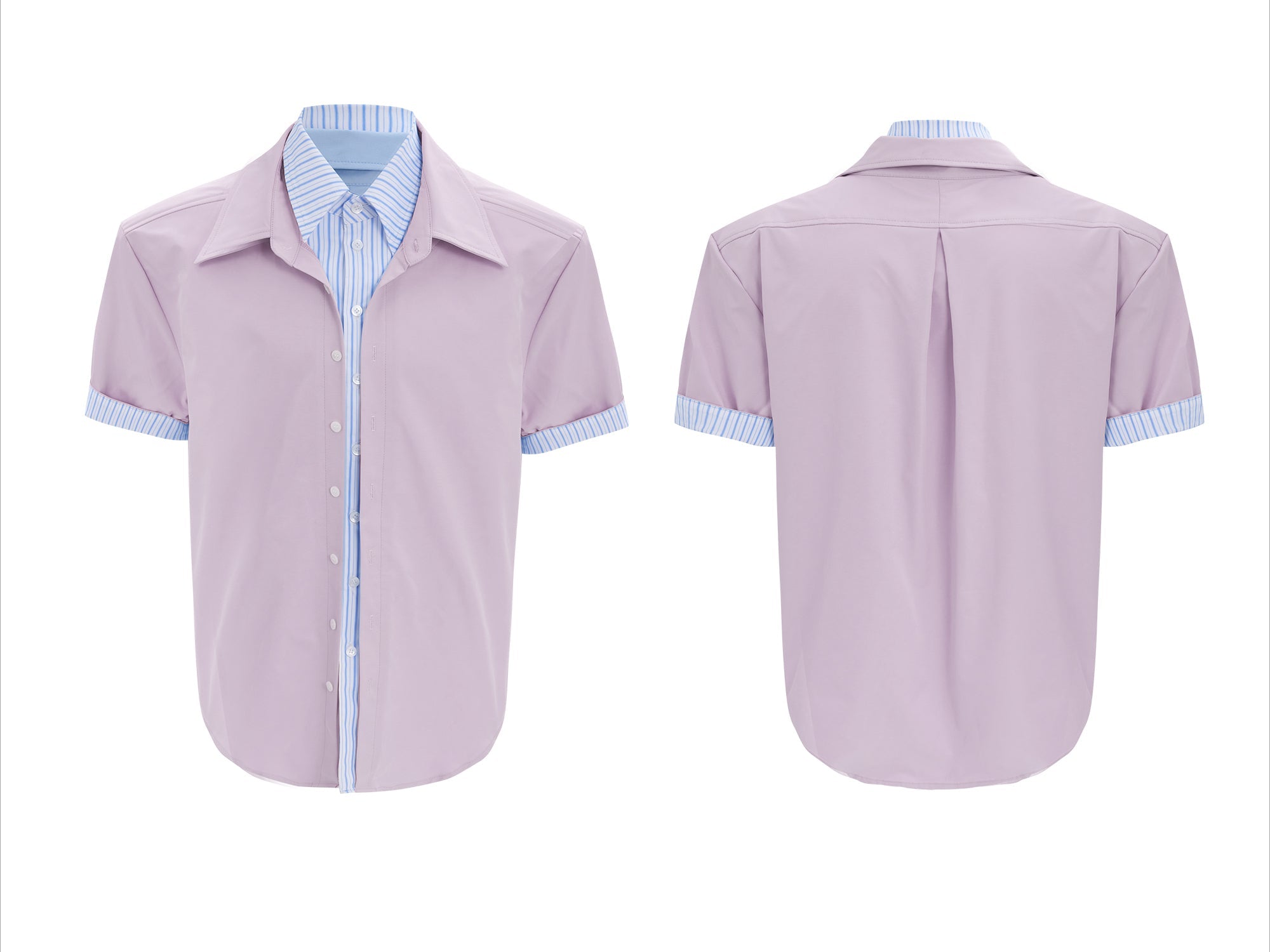 White Denim Short Sleeve Button-Up