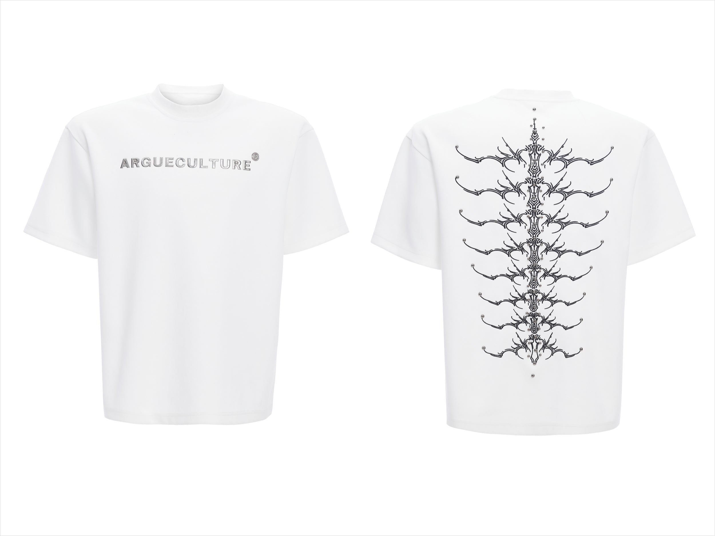 Spine Crystal Grey Graphic Tee