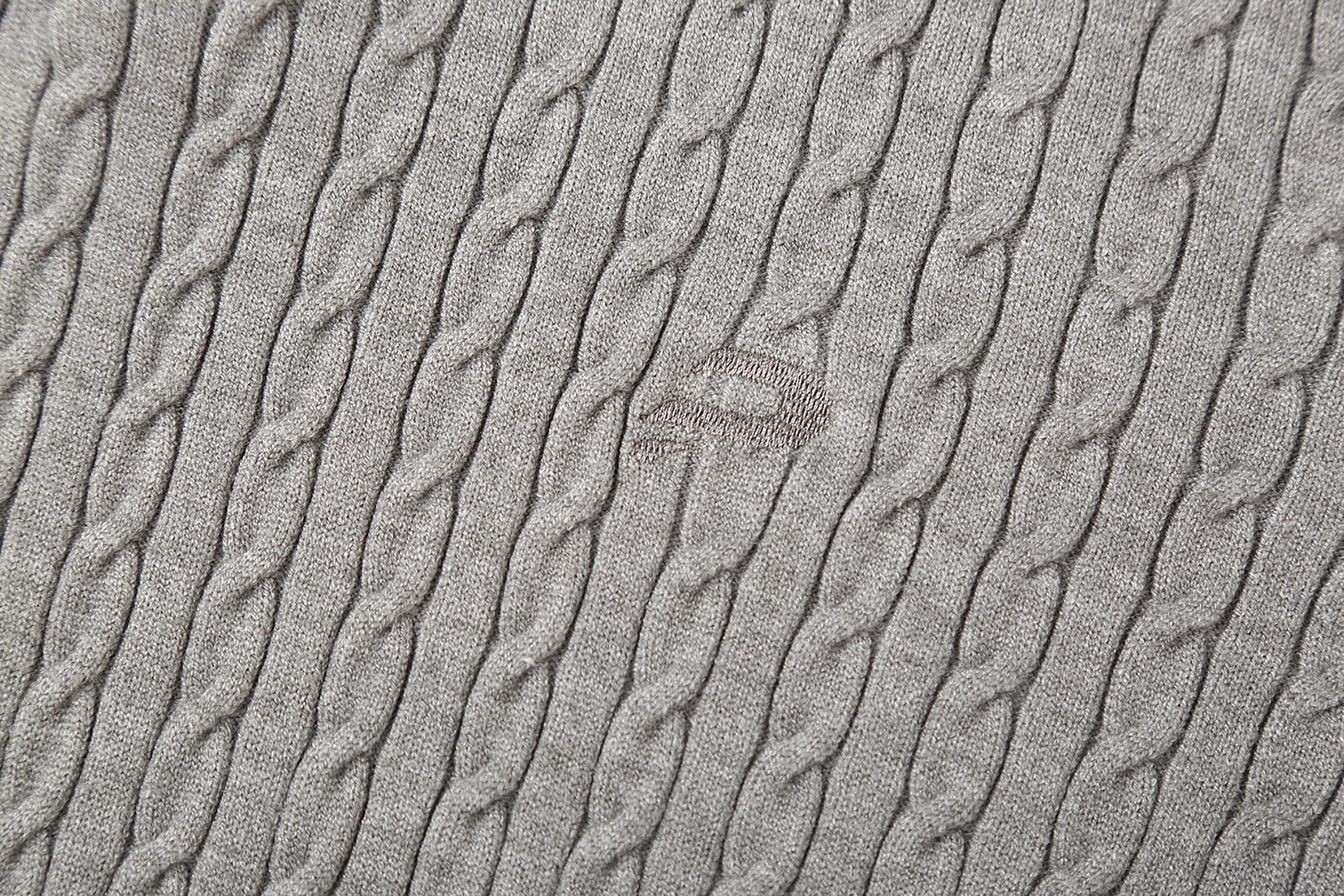 Preppy Cable Knit Polo Sweater