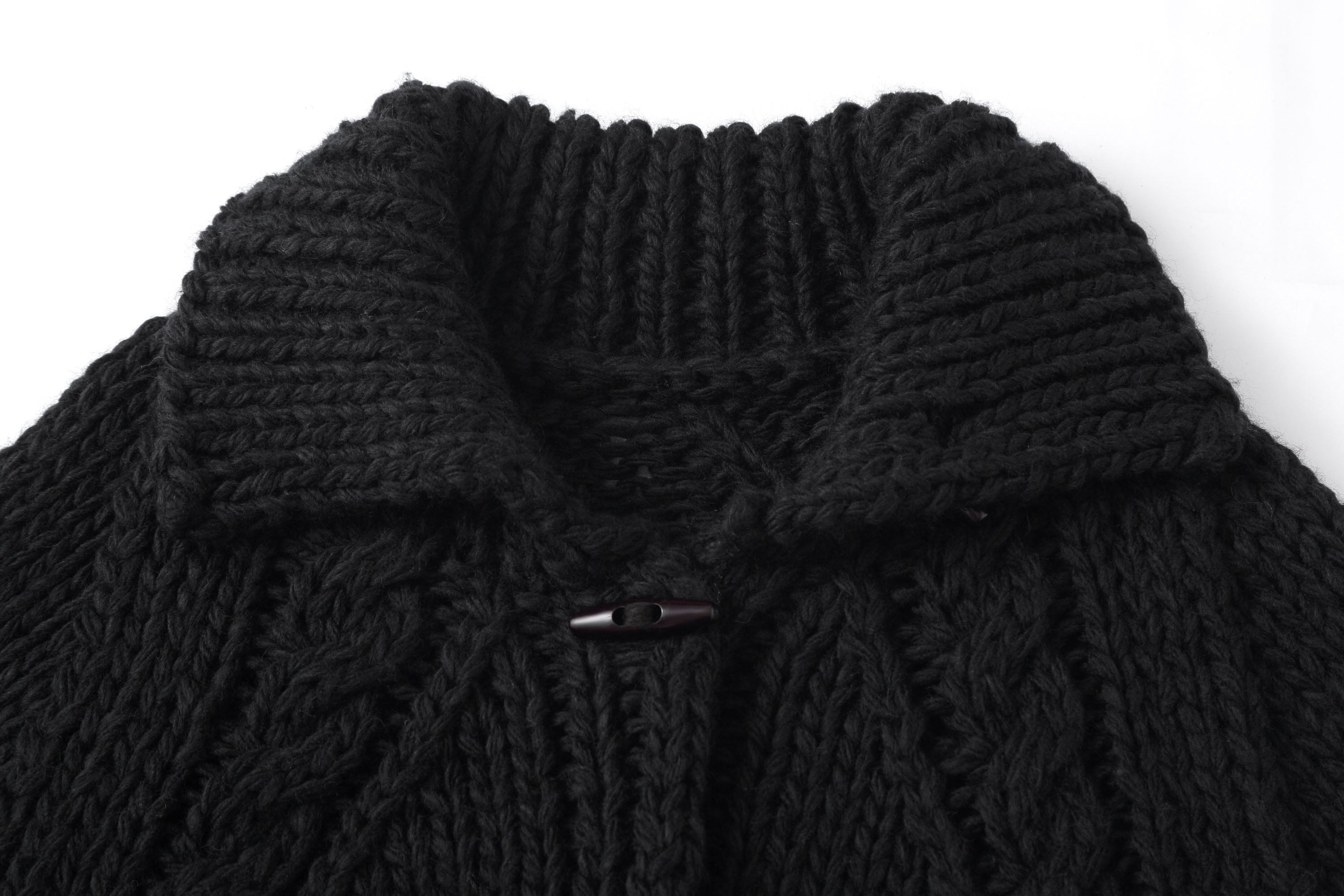 Chunky Knit Cardigan with Crocheted Flowers