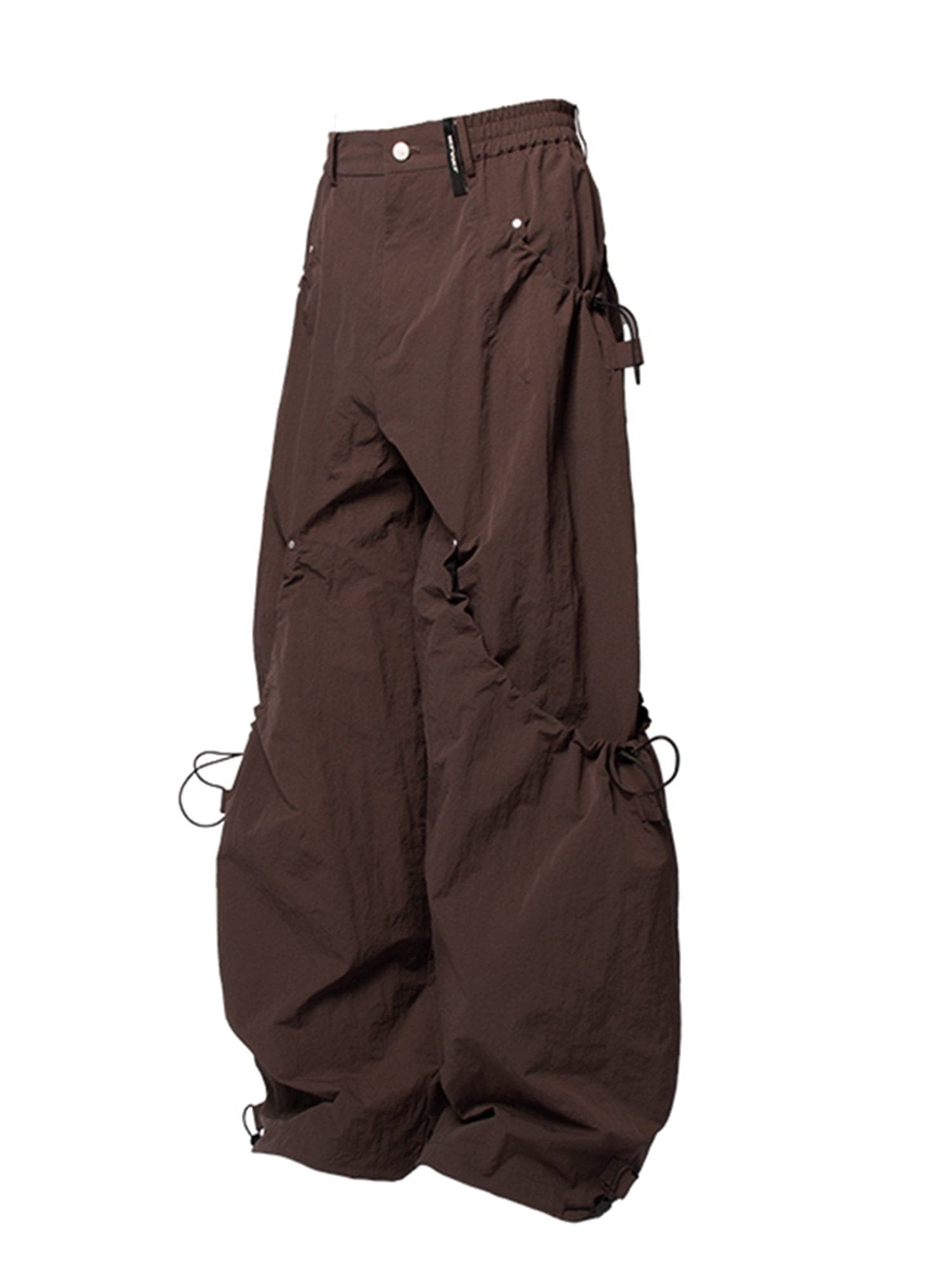 Drawstring Wide Leg Technical Pants