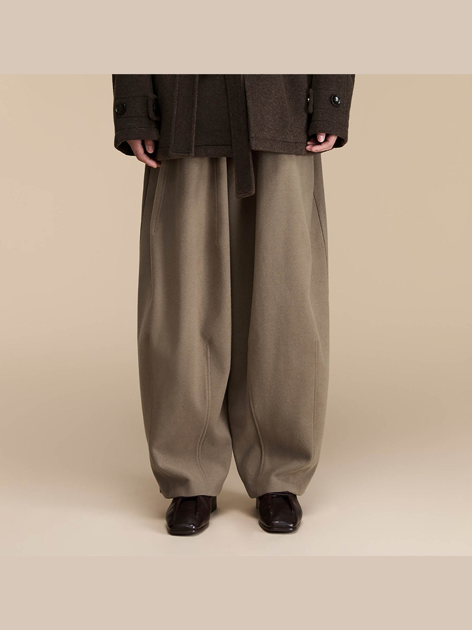 Drawstring Waist Wide-Leg Pants