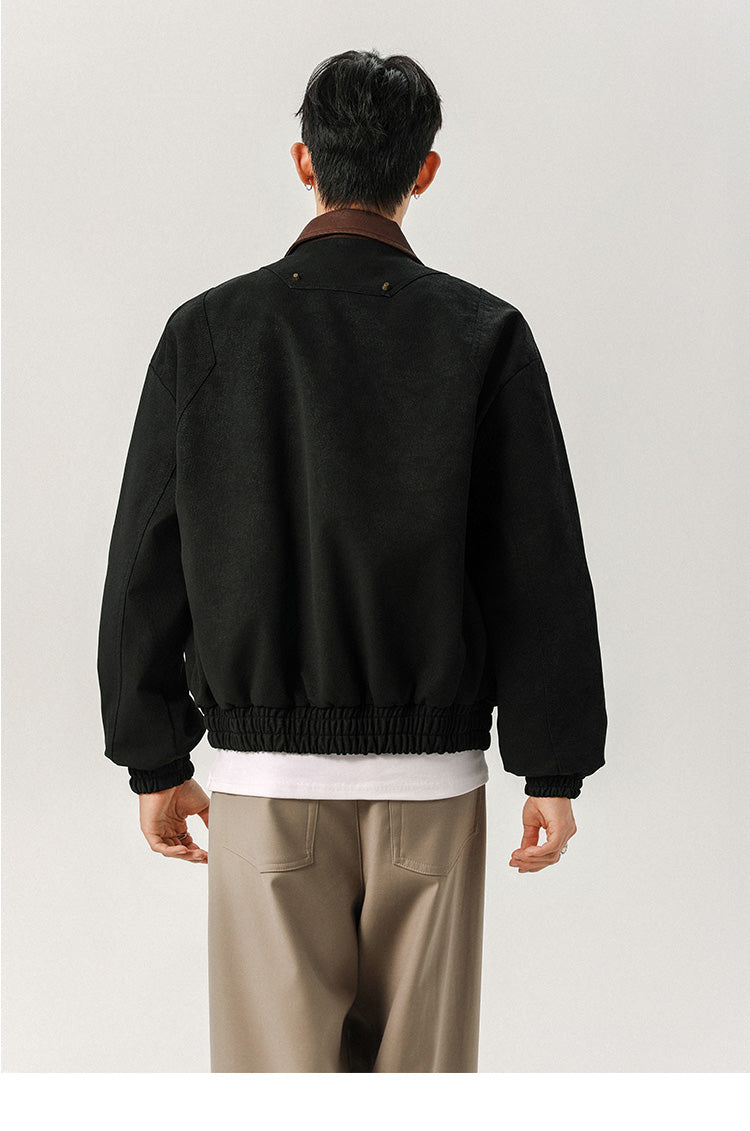 711 Vintage distressed washed leather jacket