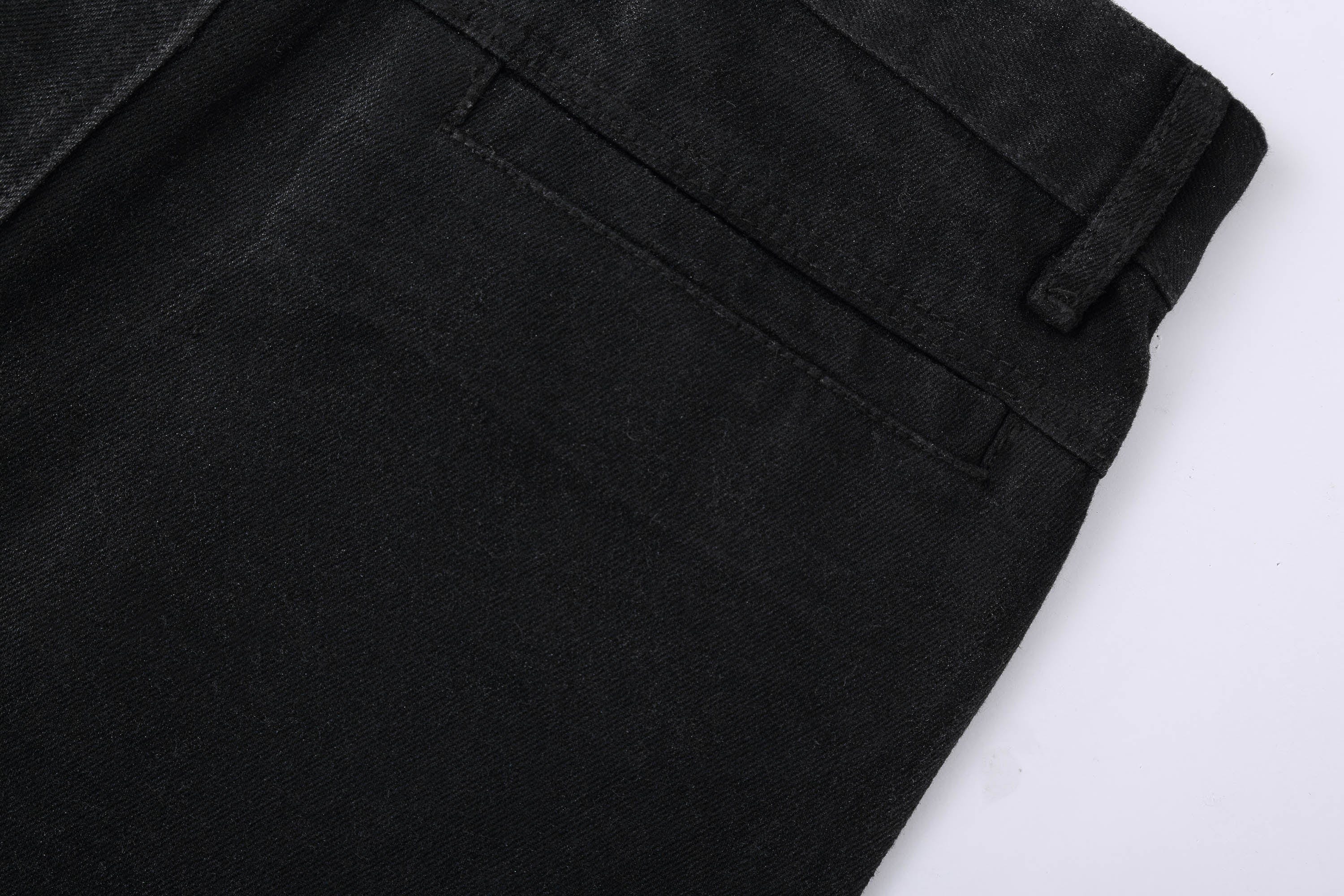 Black Slim Flared Raw Hem Jeans