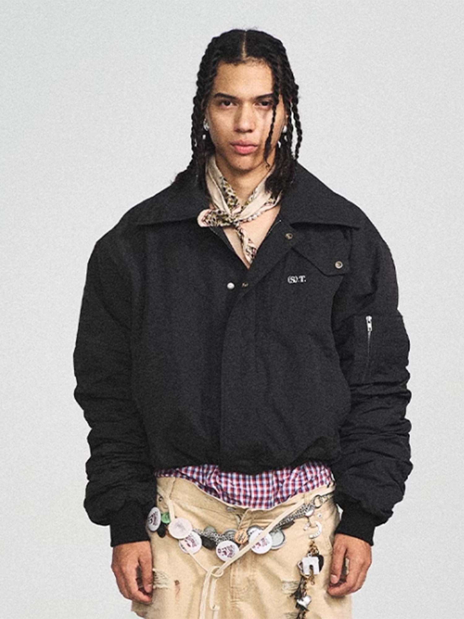 Sleeve Pocket Bomber Jacket