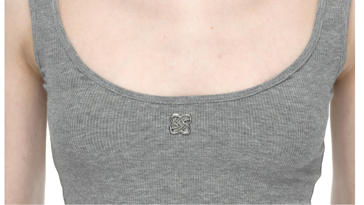 Metallic Plunge Tank Top